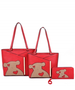 Fashion Bear 3-in-1 Shopper Set XM21149T3 RED